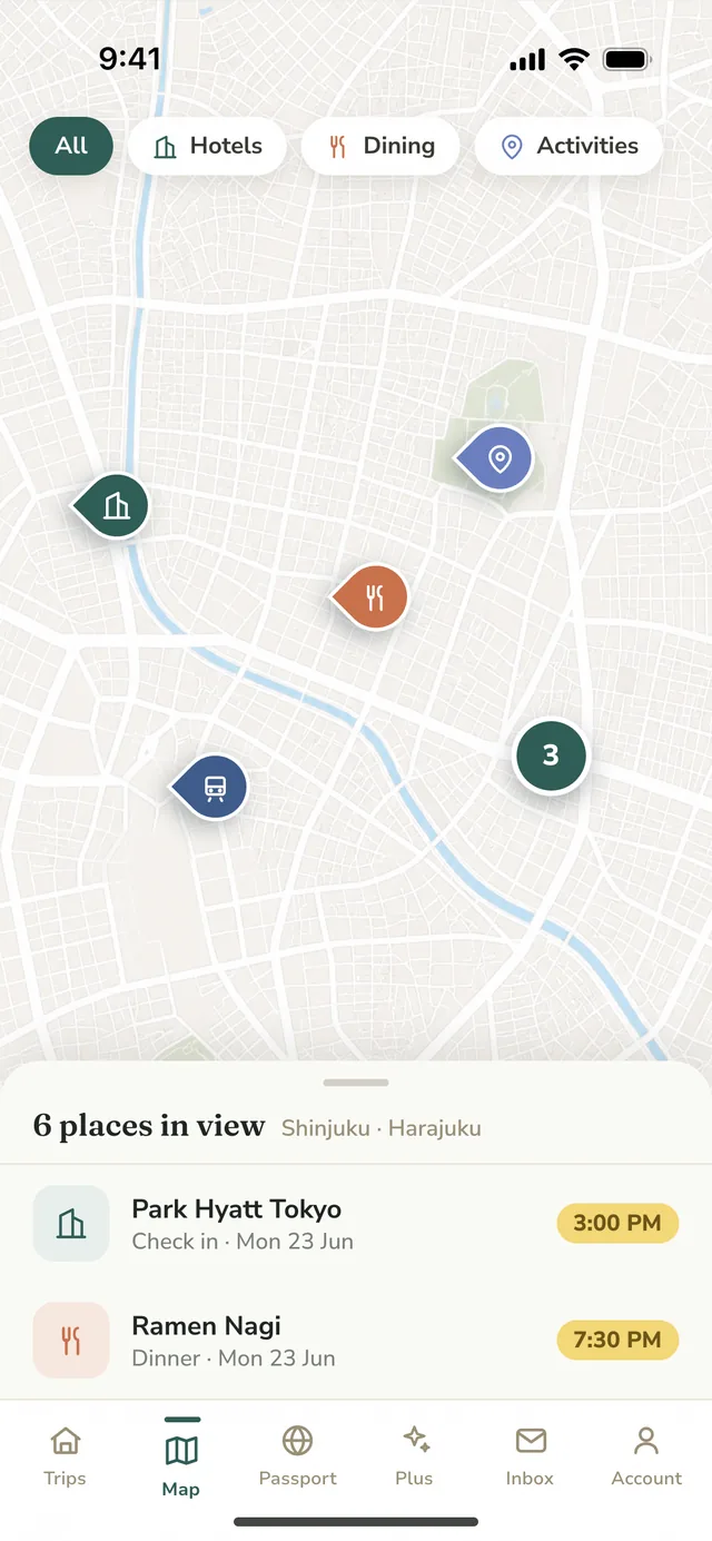 Hopway map — everywhere at a glance